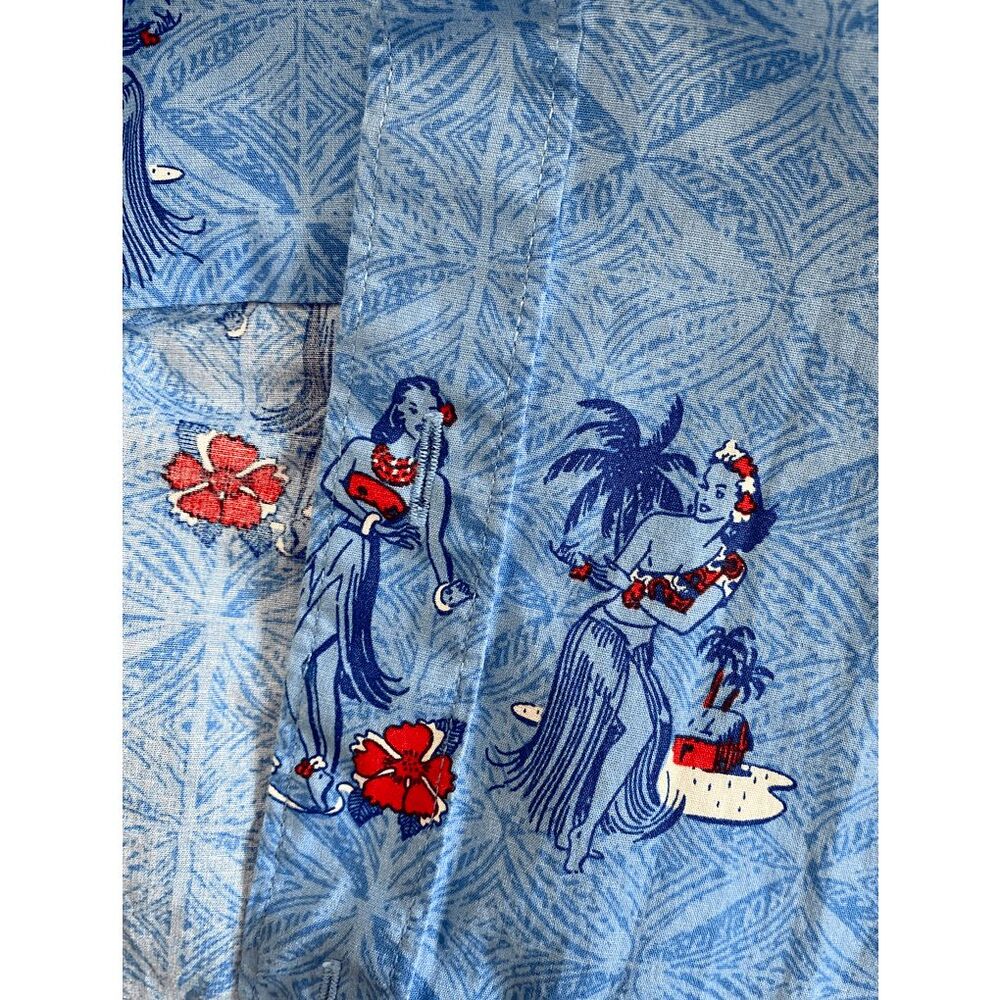 Crown & Ivy Hula Hawaiian Tropical Short Sleeve Button‎ Up Shirt Sz M - Picture 4 of 4